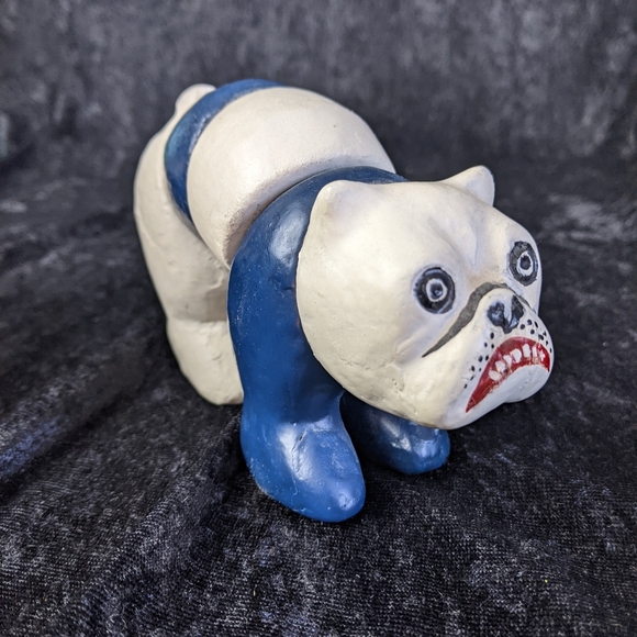 1920's Antique Twistums composite toy bear dog blue & white - Picture 2 of 10